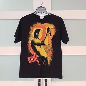 Billy Idol Concert Tee T- Shirt 2010 Cities Tour Merch Black Hanes Heavyweight M